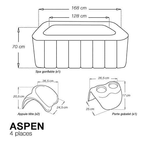 Spa gonflable 4 places - Aspen