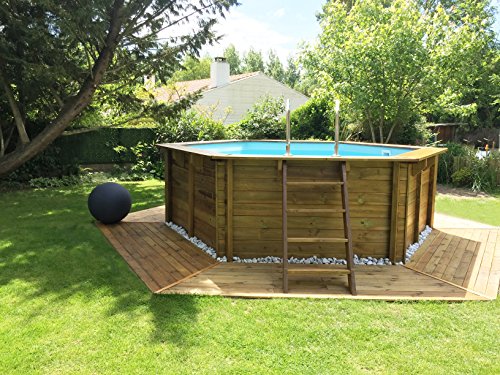 Piscine Bois Gre Vanille TerraPools 412x119 cm